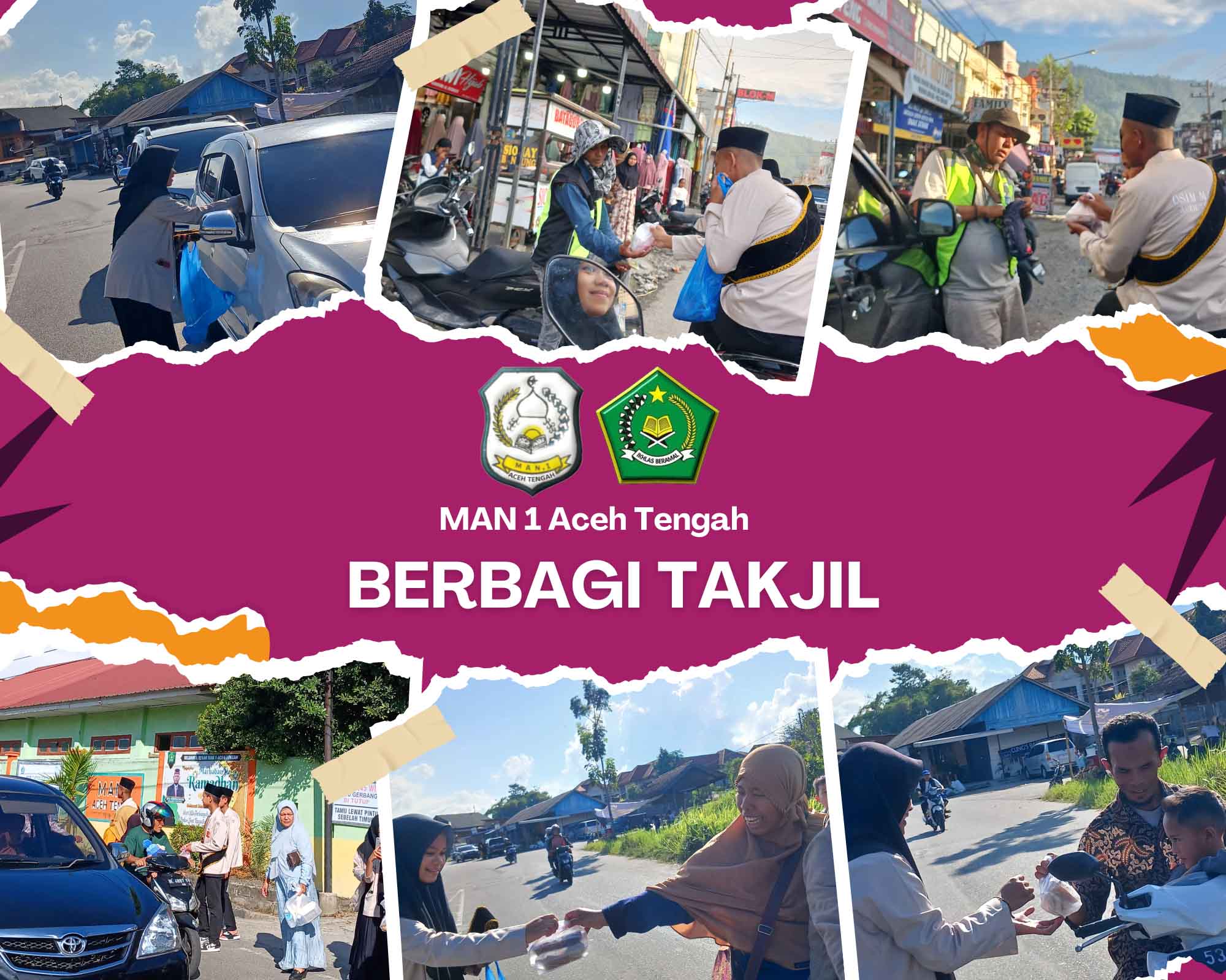 Ungu Kuning Sobekan Kertas Kegiatan Amal Kolase Foto copy